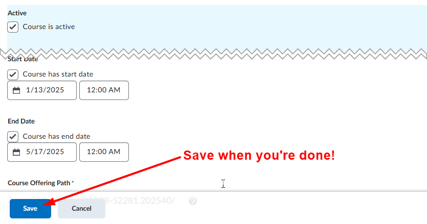 Save changes